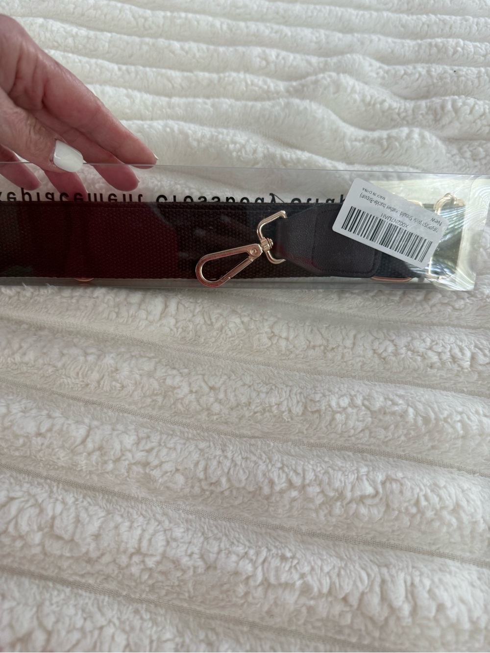 Adjustable Dark Brown Bag Strap with  Gold Hardware